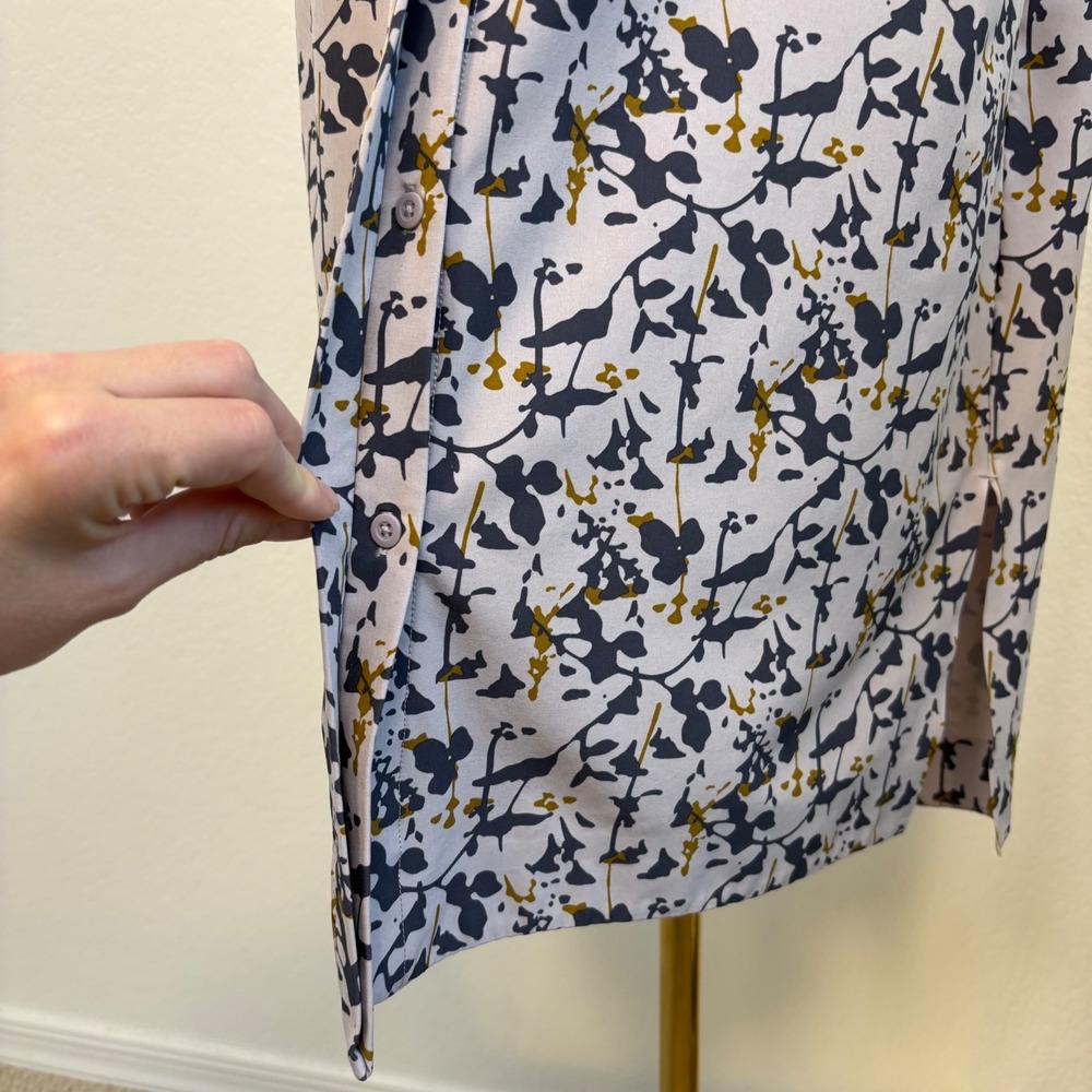 REI Co-op Sun Up Shirt Dress Grey Lilac Floral UPF 50 Medium Gorpcore Outdoor - Picture 12 of 16